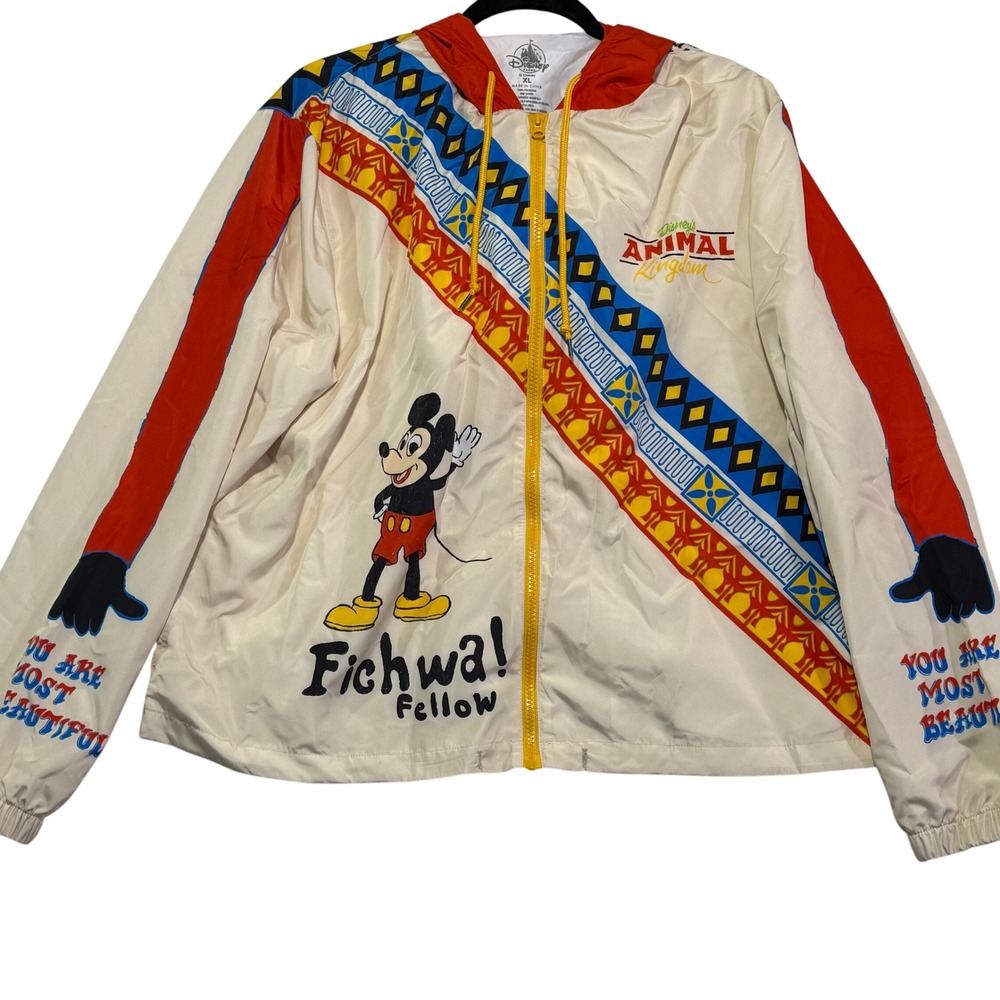 Disney Parks Mickey Mouse Aloha Fichwa Fellow Windbreaker Jacket XL